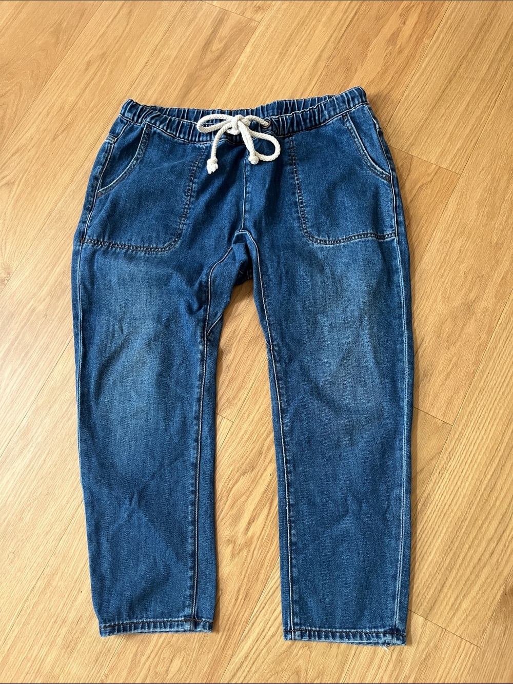OneTeaspoon Women’s Shabbies Drawstring Boyfriend Denim Jeans-Resort Blue size L
